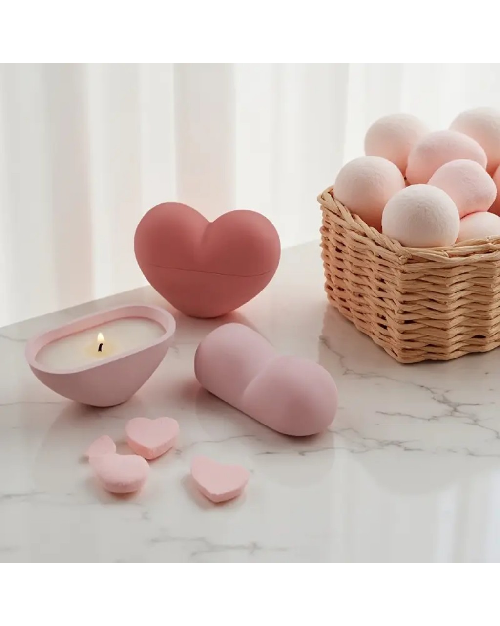 YY5954 3D Kalp Şeklinde Mumluk Silikon Kalıp